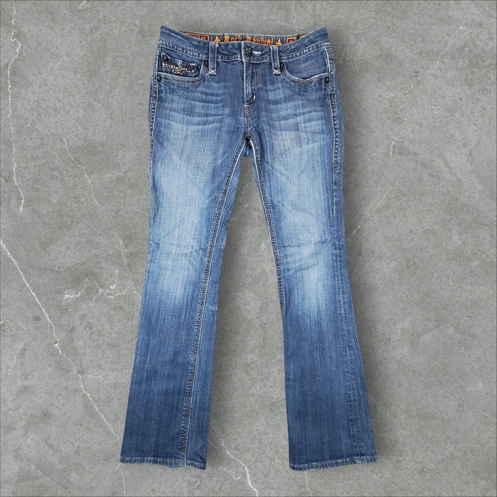 Rock Revival Sara Bootcut Jeans Womens 31 Blue Sora B18 Medium Wash RJ8266B18
